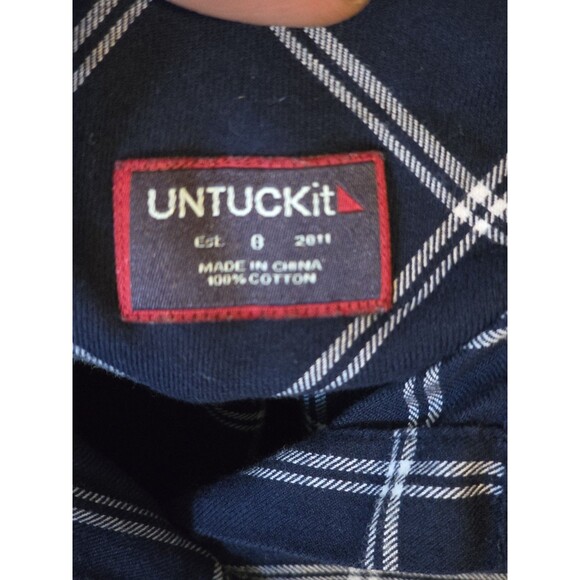 UNTUCKit Women's Size 8 Michelot Medium Blue Plaid Button Up Shirt - Picture 3 of 7